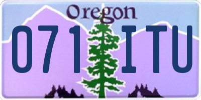 OR license plate 071ITU