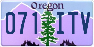 OR license plate 071ITV