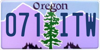 OR license plate 071ITW