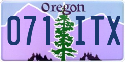 OR license plate 071ITX