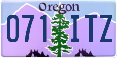 OR license plate 071ITZ