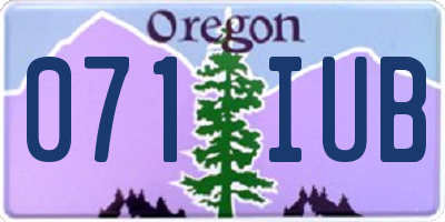 OR license plate 071IUB
