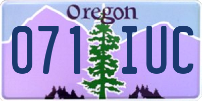 OR license plate 071IUC