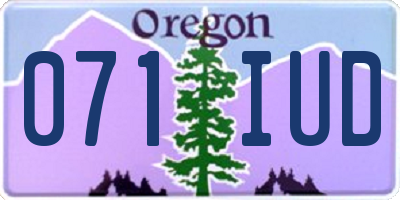 OR license plate 071IUD