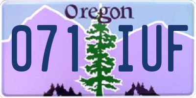 OR license plate 071IUF