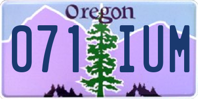 OR license plate 071IUM