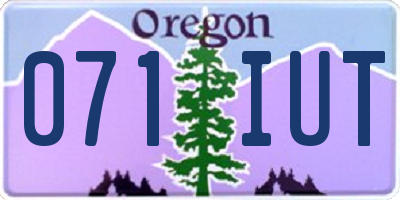 OR license plate 071IUT