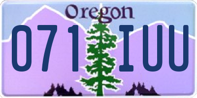 OR license plate 071IUU