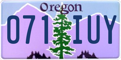 OR license plate 071IUY