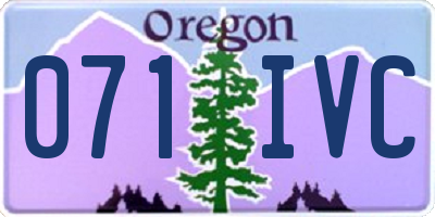 OR license plate 071IVC