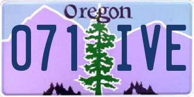 OR license plate 071IVE