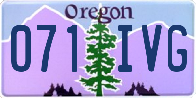 OR license plate 071IVG