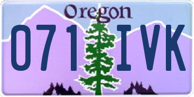 OR license plate 071IVK