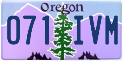 OR license plate 071IVM