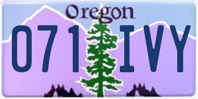 OR license plate 071IVY