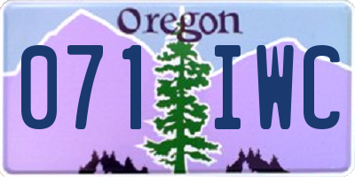 OR license plate 071IWC