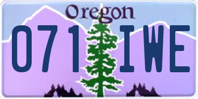OR license plate 071IWE