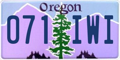 OR license plate 071IWI