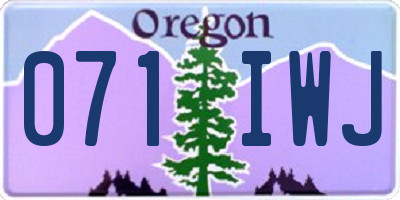 OR license plate 071IWJ