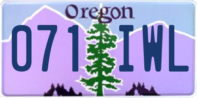 OR license plate 071IWL