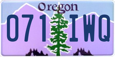 OR license plate 071IWQ
