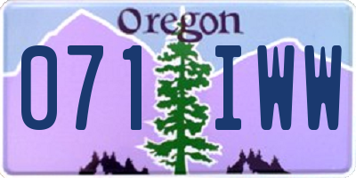 OR license plate 071IWW