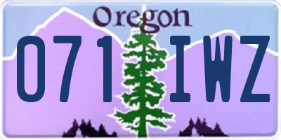 OR license plate 071IWZ