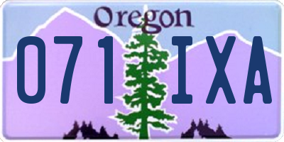 OR license plate 071IXA