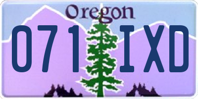 OR license plate 071IXD