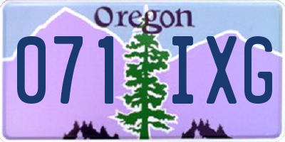 OR license plate 071IXG