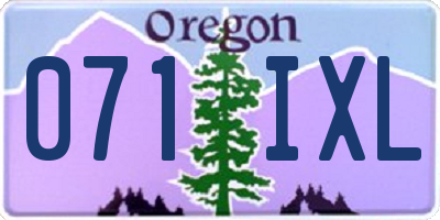 OR license plate 071IXL