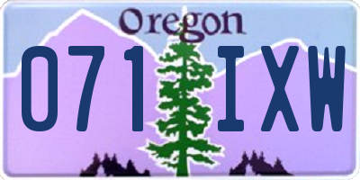 OR license plate 071IXW