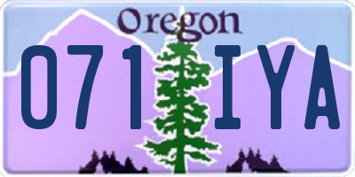 OR license plate 071IYA