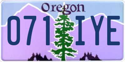 OR license plate 071IYE