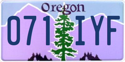 OR license plate 071IYF