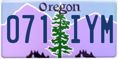 OR license plate 071IYM