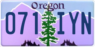 OR license plate 071IYN