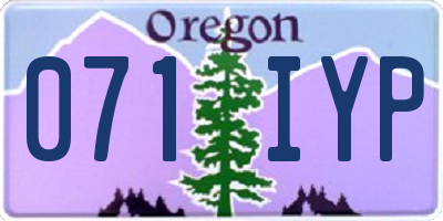 OR license plate 071IYP