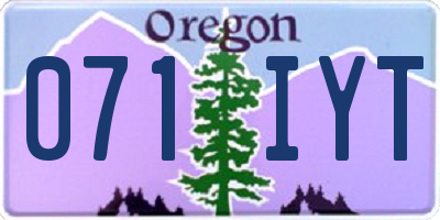OR license plate 071IYT