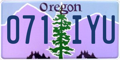 OR license plate 071IYU