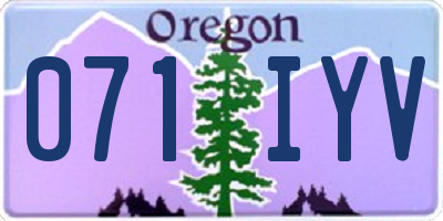 OR license plate 071IYV