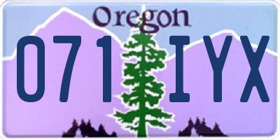 OR license plate 071IYX