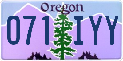 OR license plate 071IYY