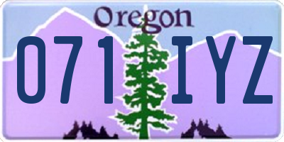 OR license plate 071IYZ