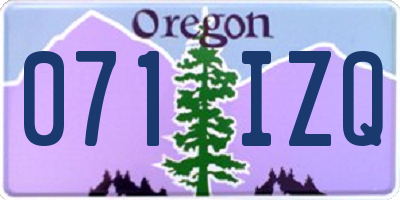 OR license plate 071IZQ