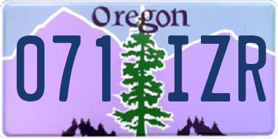 OR license plate 071IZR