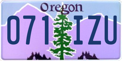 OR license plate 071IZU