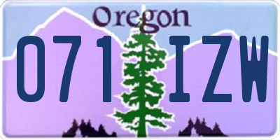 OR license plate 071IZW