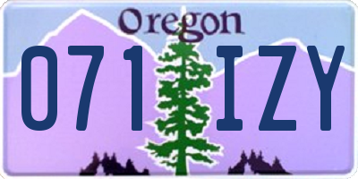 OR license plate 071IZY
