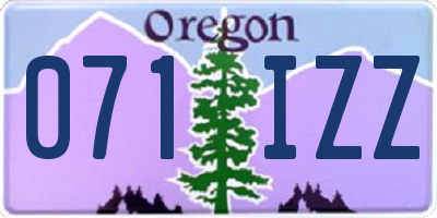 OR license plate 071IZZ